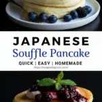 recipe image of fresh eggs yolks whites all purpose flour cake flour milk sugar baking powder vanilla extract lemon zest juice vinegar cream of tartar whipped cream berries powdered sugar maple syrup arranged on a white marble kitchen counter healthy clear glass bowls rustic brown wooden kitchen sets soft diffuse daylight