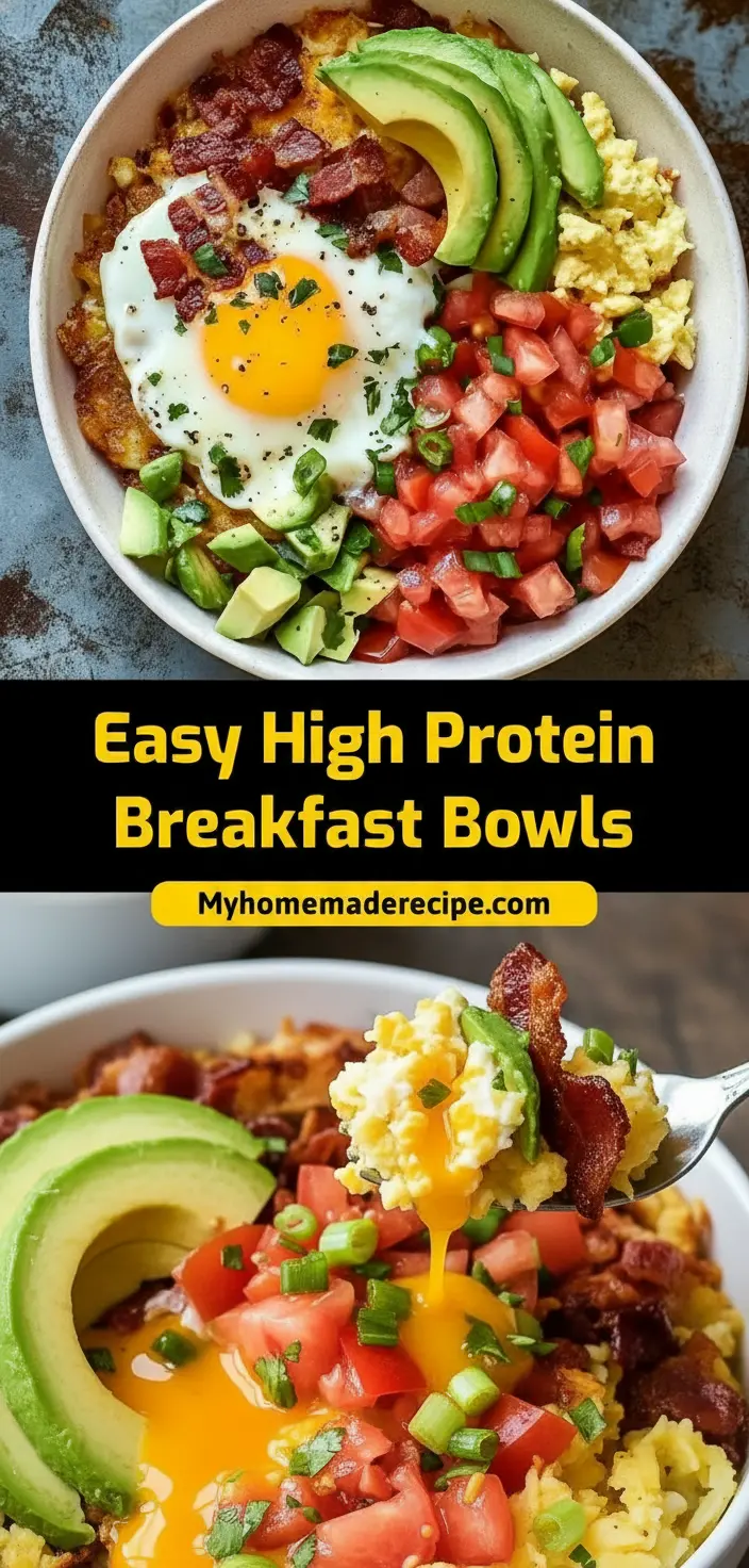 recipe image of realistic top down mise en place shot showing eggs greek yogurt cottage cheese bacon sausage ham hash browns sweet potatoes quinoa black beans avocado tomatoes green onions cilantro cheese spinach arranged on a white marble kitchen counter with healthy clear glass bowls and rustic brown wooden kitchen sets under soft diffuse daylight