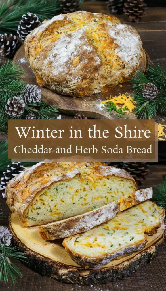 recipe image of realistic top down mise en place shot showing flour baking soda buttermilk cheddar cheese salt sugar baking powder pepper butter egg fresh parsley chives dill thyme rosemary sage garlic arranged on a white marble kitchen counter with healthy clear glass bowls and rustic brown wooden kitchen sets under soft diffuse daylight