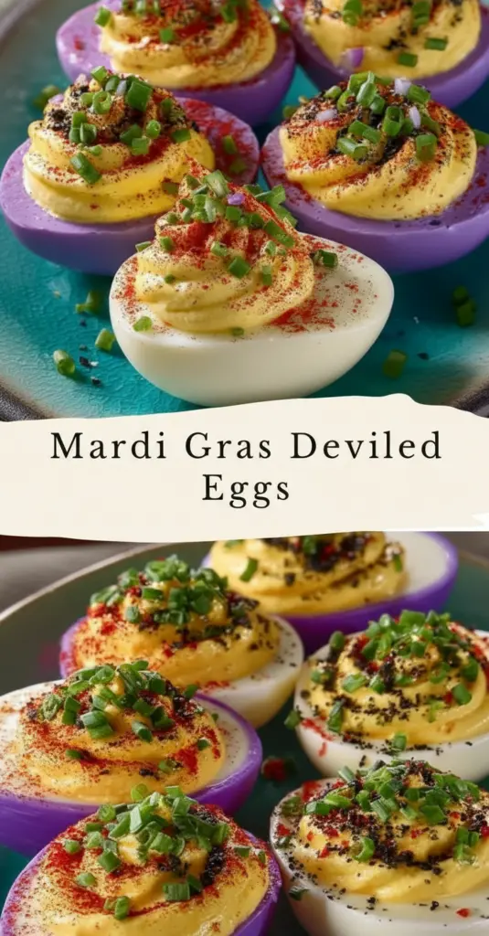 recipe image of top down shot fresh ingredients for mardi gras deviled eggs arranged on a white marble kitchen counter healthy clear glass bowls rustic brown wooden kitchen sets soft diffuse daylight eggs mayonnaise dijon mustard hot sauce cajun seasoning paprika fresh chives purple cabbage distilled vinegar granulated sugar kosher salt black pepper