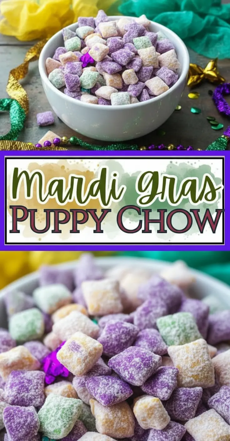 recipe image of rice chex cereal semisweet chocolate chips peanut butter powdered sugar butter vanilla extract white chocolate candy melts purple green yellow food coloring mms pretzels mini nilla wafers sprinkles cinnamon pastel candies plastic baby toy