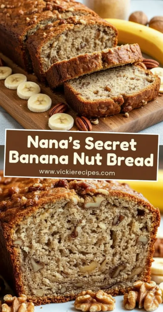 recipe image of ripe bananas flour sugar eggs butter oil shortening baking soda salt vanilla extract walnuts pecans cinnamon raisins chocolate chips arranged on a white marble kitchen counter with healthy clear glass bowls and rustic brown wooden kitchen sets under soft diffuse daylight