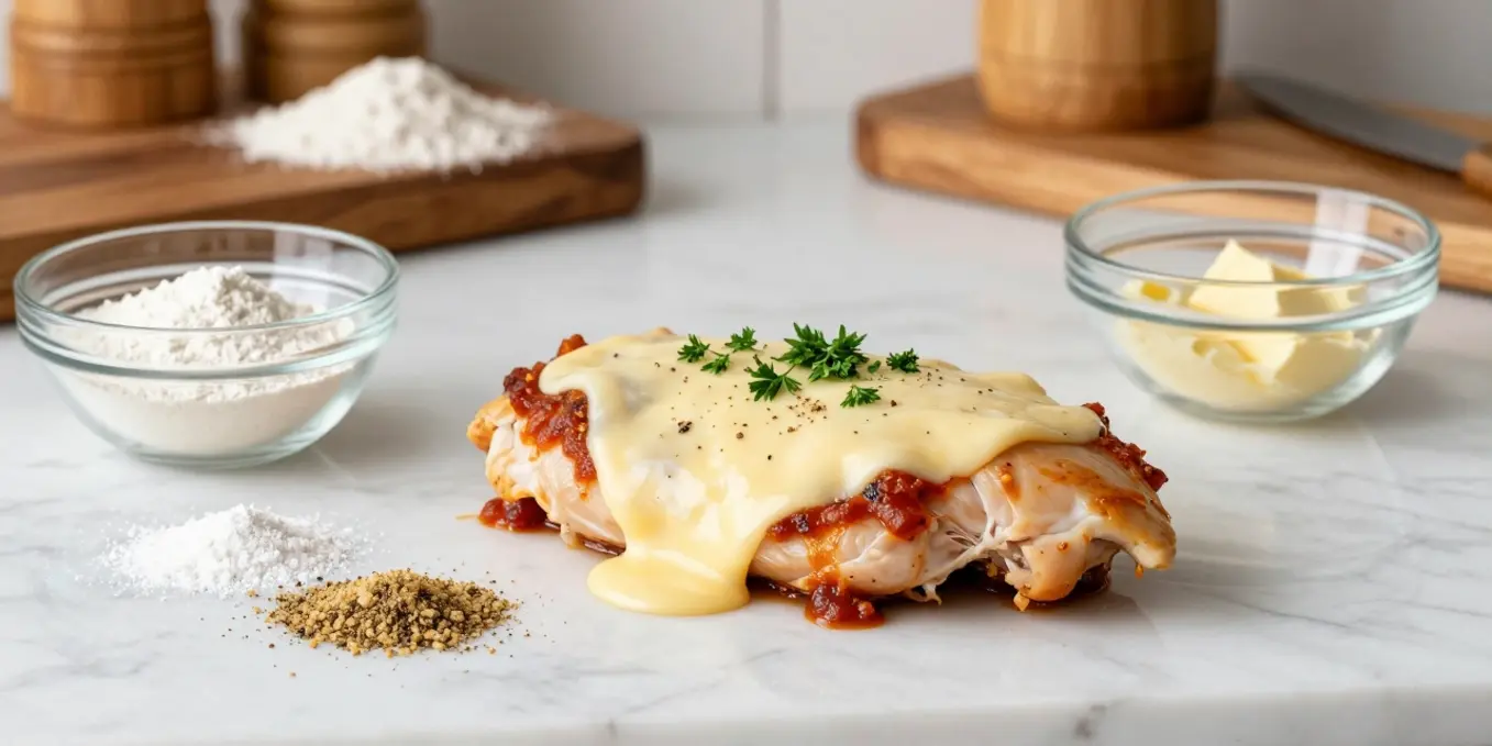 Crispy Parmesan Crusted Chicken with Creamy Garlic Sauce - Easy Dinner!