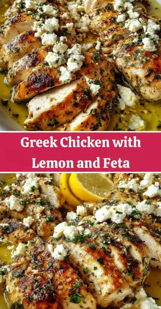 recipe image of a top down mise en place shot showing chicken breasts chicken thighs lemon juice lemon zest feta cheese olive oil garlic oregano salt pepper parsley thyme paprika chicken broth arranaged on a white marble kitchen counter with healthy clear glass bowls and rustic brown wooden kitchen sets under soft diffuse daylight