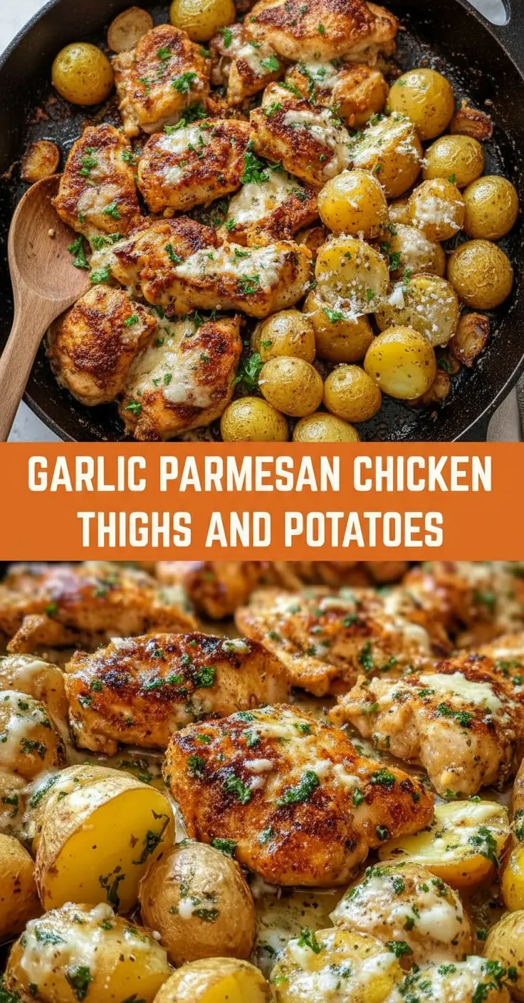 recipe image of chicken thighs baby potatoes garlic parmesan cheese olive oil butter chicken broth half and half spinach broccoli tomato paste Italian seasoning paprika chicken breasts for thighs Yukon gold potatoes for baby reds heavy cream for half and half arranged on a white marble kitchen counter with healthy clear glass bowls and rustic brown wooden kitchen sets under soft diffuse daylight