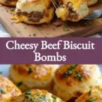 recipe image of close up top down mise en place shot of ground beef refrigerated biscuits cheddar cheese onion powder garlic powder worcestershire sauce salt pepper bacon crumbles pickles ketchup mustard sesame seeds arranged on a white marble kitchen counter healthy clear glass bowls rustic brown wooden kitchen sets soft diffuse daylight