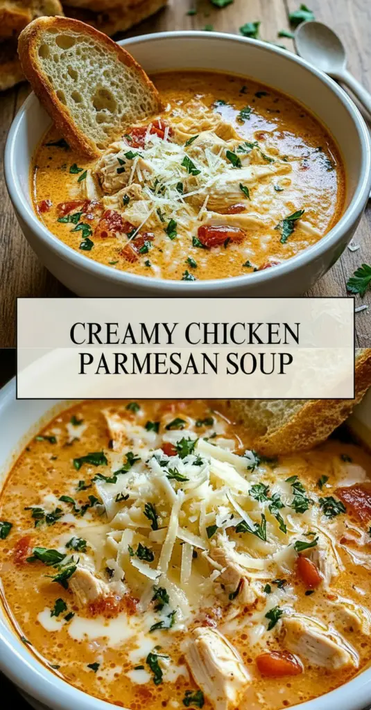 recipe image of boneless chicken breasts parmesan cheese heavy cream crushed tomatoes diced tomatoes chicken broth pasta onion garlic mozzarella cheese italian seasoning tomato paste tomato sauce olive oil butter basil oregano salt black pepper red pepper flakes bay leaves fresh rosemary fresh parsley celery carrots half and half cream cheese rotisserie chicken turmeric sweet paprika arranged on a white marble kitchen counter with healthy clear glass bowls and rustic brown wooden kitchen sets under soft diffuse daylight