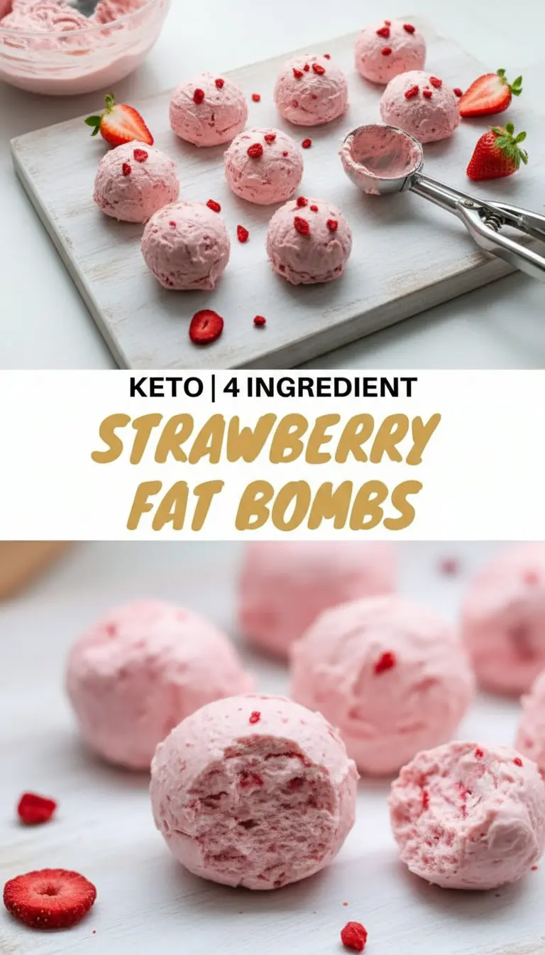 recipe image of a realistic top down mise en place shot showing the fresh ingredients arranged on a white marble kitchen counter with healthy clear glass bowls and rustic brown wooden kitchen sets under soft diffuse daylight with cream cheese strawberries butter powdered erythritol monk fruit vanilla extract heavy cream sugar free chocolate coating