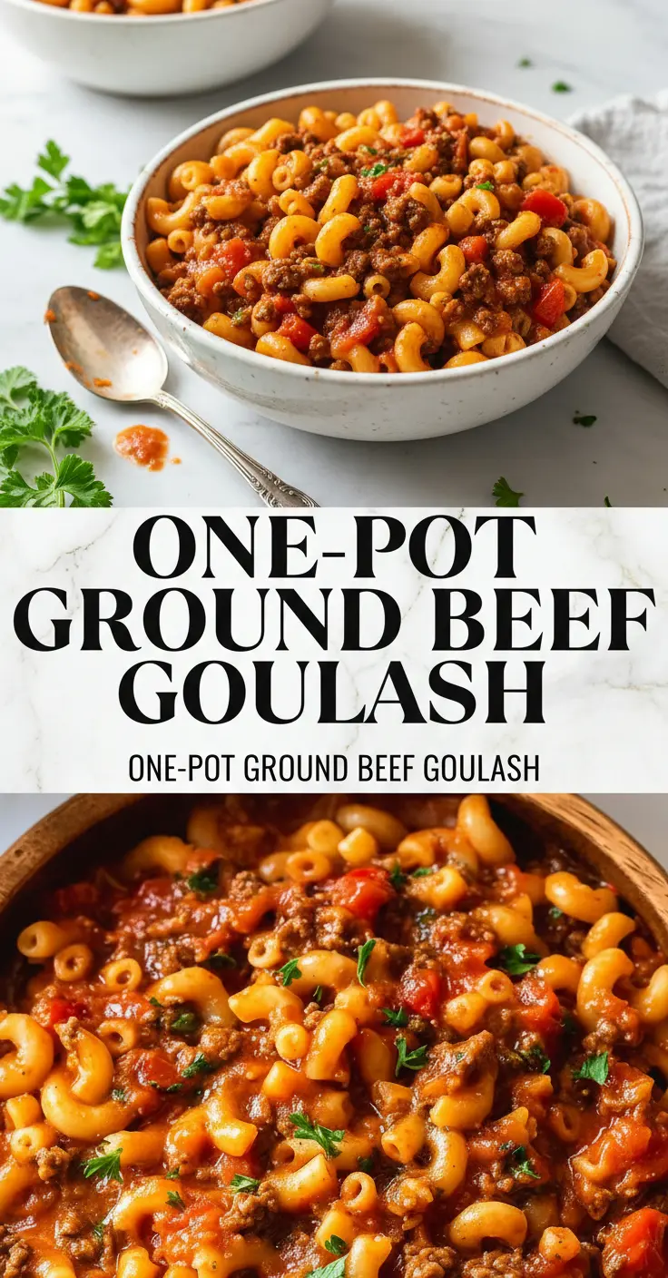 recipe image of realistic top down mise en place shot showing fresh ground beef elbow macaroni tomato sauce diced tomatoes onion garlic bell peppers beef broth Worcestershire sauce Italian seasoning paprika cheddar cheese corn green beans mushrooms arranged on a white marble kitchen counter with healthy clear glass bowls and rustic brown wooden kitchen sets under soft diffuse daylight