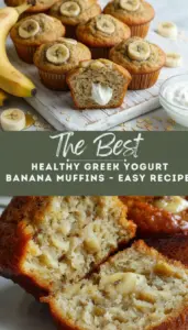recipe image of bananas greek yogurt flour eggs butter sugar baking soda vanilla extract cinnamon nuts chocolate chips applesauce honey maple syrup almond flour coconut oil arranged on a white marble kitchen counter healthy clear glass bowls rustic brown wooden kitchen sets soft diffuse daylight