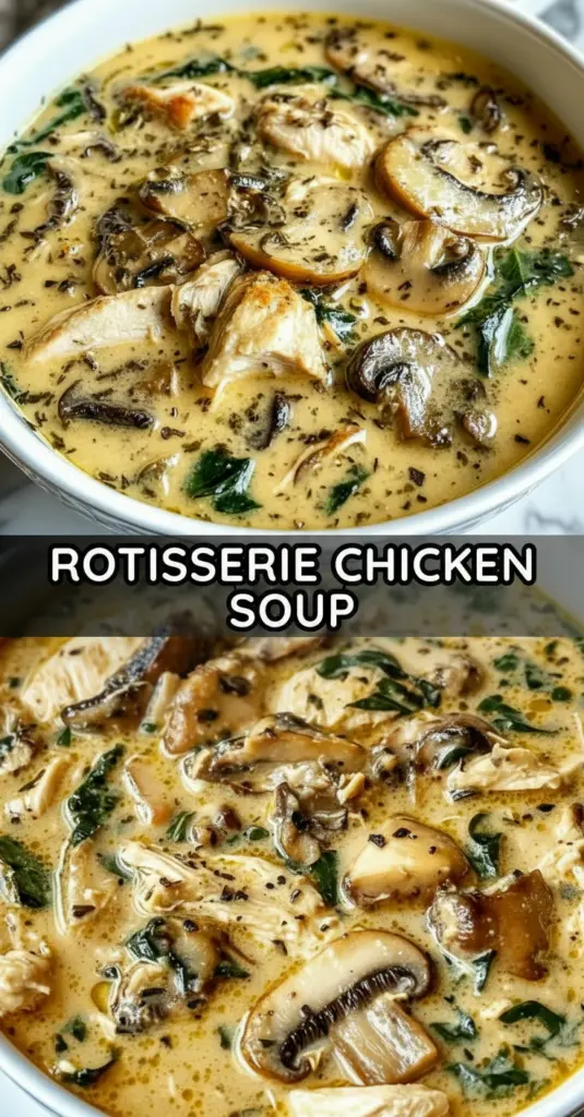 recipe image of chicken breast mushrooms celery onion garlic carrot thyme rosemary bay leaf chicken broth heavy cream butter salt pepper flour nutritional yeast coconut milk arranged on a white marble kitchen counter with healthy clear glass bowls and rustic brown wooden kitchen sets under soft diffuse daylight