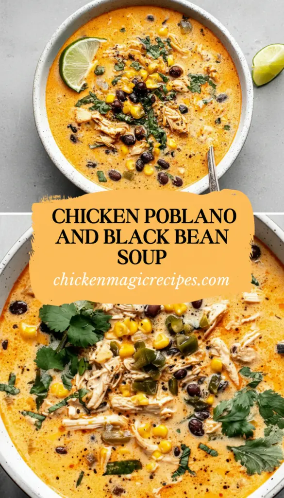 recipe image of a realistic top down mise en place shot showing chicken breast poblano peppers chicken broth heavy cream onion garlic cilantro lime juice cumin chili powder salt pepper butter flour cheese bell peppers jalapeo arranged on a white marble kitchen counter with healthy clear glass bowls and rustic brown wooden kitchen sets under soft diffuse daylight