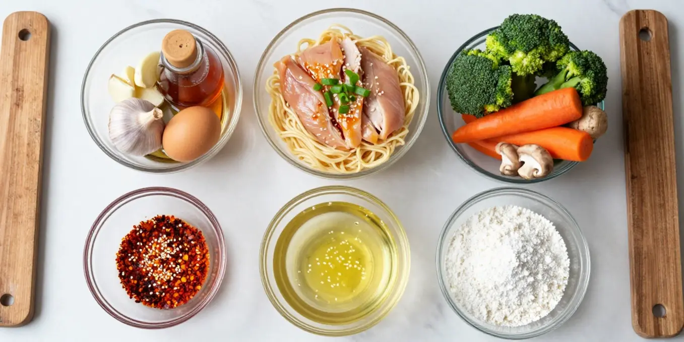 Easy Sticky Garlic Chicken Noodles (Ready in 20 Mins)