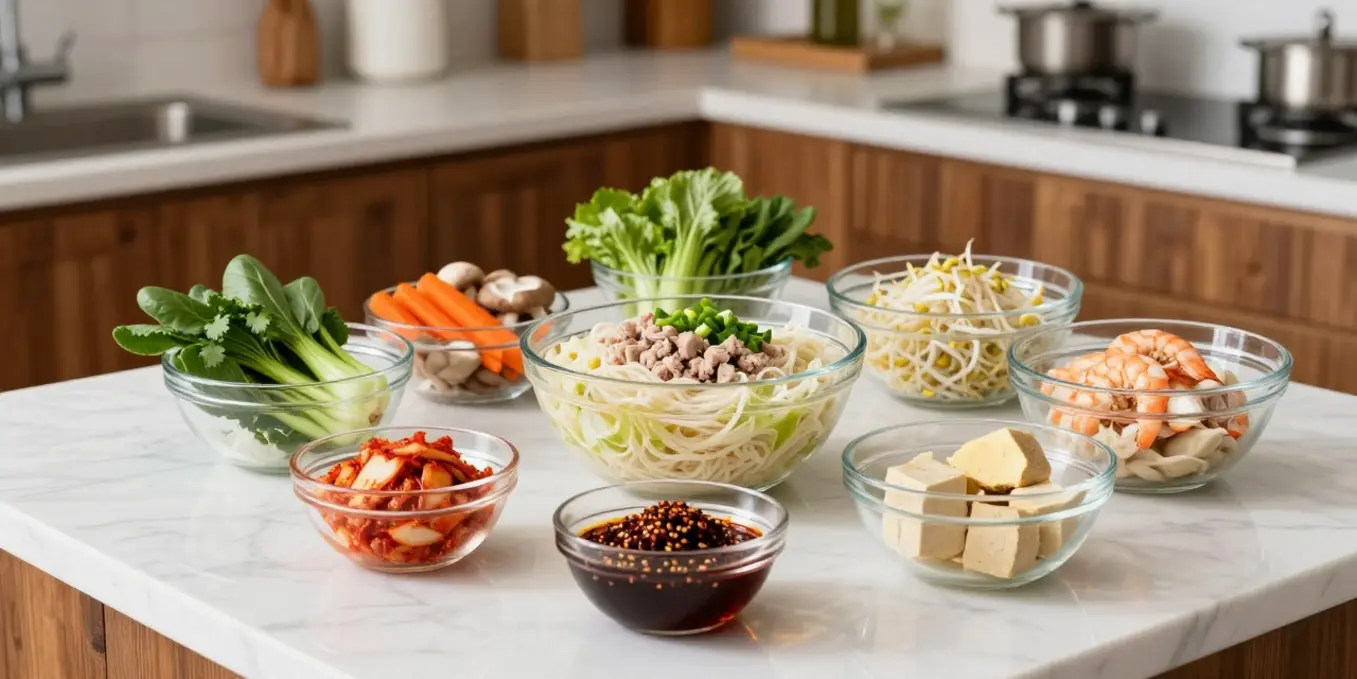 Quick Potsticker Noodle Bowl & Cabbage Slaw: Easy Dinner!