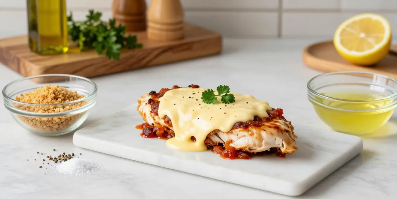 Crispy Parmesan Crusted Chicken with Creamy Garlic Sauce - Easy Dinner!
