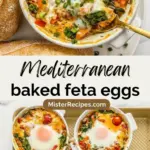 recipe image of feta cheese eggs olive oil tomatoes spinach bell peppers onions garlic herbs oregano basil parsley cucumber olives avocado whole grain bread yogurt lemon juice arranged on a white marble kitchen counter healthy clear glass bowls rustic brown wooden kitchen sets soft diffuse daylight