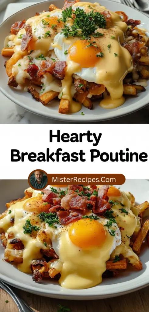recipe image of potatoes cheese gravy eggs bacon sausage ham mushrooms onions peppers cream butter egg yolks lemon juice dijon mustard salt pepper chives arranged beautifully on a white marble kitchen counter healthy clear glass bowls and rustic brown wooden kitchen sets under soft diffuse daylight