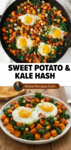 recipe image of sweet potatoes eggs bell peppers onions garlic spinach kale avocado black beans quinoa tofu mushrooms tomatoes jalapenos cilantro paprika cumin chili powder salt pepper olive oil coconut oil greek yogurt nutmeg cinnamon arranged on a white marble kitchen counter healthy clear glass bowls rustic brown wooden kitchen sets soft diffuse daylight