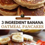 recipe image of bananas oats eggs almond butter milk alternatives vanilla extract cinnamon baking powder honey maple syrup chia seeds flax seeds nut butter yogurt applesauce coconut oil arranged on a white marble kitchen counter with healthy clear glass bowls and rustic brown wooden kitchen sets under soft diffuse daylight