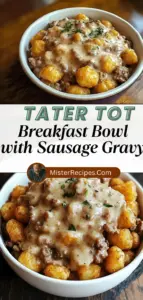 recipe image of realistic top down mise en place shot showing fresh tater tots sausage milk butter flour eggs cheese bacon ham onions garlic black pepper salt paprika thyme rosemary cheddar cheese sour cream hot sauce arranged on a white marble kitchen counter with healthy clear glass bowls and rustic brown wooden kitchen sets under soft diffuse daylight