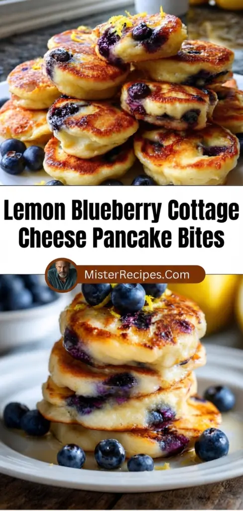recipe image of cottage cheese lemon juice lemon zest blueberries flour eggs milk baking powder vanilla extract sugar butter salt cinnamon maple syrup yogurt oats chia seeds honey almond extract arranged on a white marble kitchen counter healthy clear glass bowls rustic brown wooden kitchen sets soft diffuse daylight
