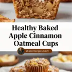 recipe image of oats apples cinnamon butter eggs milk flour brown sugar vanilla extract baking powder salt maple syrup chia seeds nuts dried fruits arranged on a white marble kitchen counter with clear glass bowls and rustic brown wooden kitchen sets under soft diffuse daylight