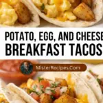 recipe image of potatoes eggs cheese tortillas salsa avocado sour cream cilantro jalapenos onions garlic butter oil salt pepper cumin paprika chili powder cheddar cheese monterey jack cheese mexican cheese blend flour tortillas corn tortillas arranged on a white marble kitchen counter with healthy clear glass bowls and rustic brown wooden kitchen sets under soft diffuse daylight