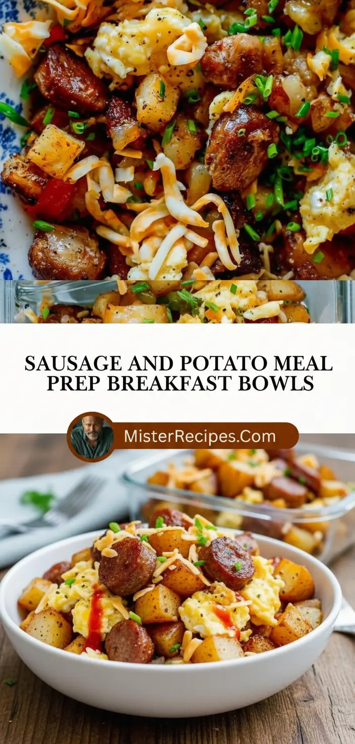 recipe image of sausage potatoes eggs cheese spinach bell peppers onions garlic bacon mushrooms tomatoes avocado greek yogurt sour cream salsa hot sauce herbs spices oats quinoa black beans corn sweet potatoes zucchini broccoli mushrooms arranged on a white marble kitchen counter with healthy clear glass bowls and rustic brown wooden kitchen sets under soft diffuse daylight