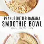 recipe image of realistic top down mise en place shot showing the fresh ingredients banana peanut butter milk yogurt honey oats berries spinach chia seeds flax seeds almond butter coconut milk maple syrup protein powder granola sliced fruit arranged on a white marble kitchen counter with healthy clear glass bowls and rustic brown wooden kitchen sets under soft diffuse daylight