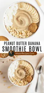 recipe image of banana peanut butter milk oats berries honey chia seeds protein powder almond butter coconut milk spinach dates granola nuts flax seeds on white marble with clear glass bowls and rustic wooden sets under soft diffuse daylight