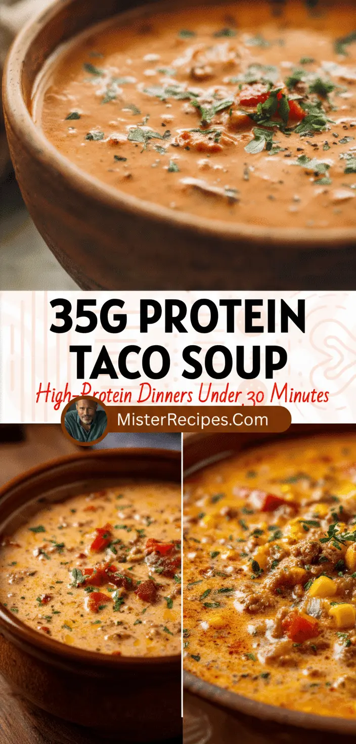 recipe image of realistic top down shot of fresh ingredients for creamy high protein taco soup neatly organized in clear glass bowls on a white marble kitchen counter featuring ground turkey black beans sweet corn bell peppers onion garlic chili powder cumin chicken broth heavy cream cheese avocado cilantro and lime juice with rustic brown wooden kitchen sets under soft diffuse daylight