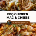 recipe image of chicken bbq sauce elbow macaroni cheddar cheese smoked cheddar cheese cream cheese butter milk flour garlic powder onion powder paprika salt pepper bacon bits breadcrumbs sour cream ranch dressing jalapeos green onions bell peppers mushrooms spinach arranged on a white marble kitchen counter healthy clear glass bowls rustic brown wooden kitchen sets under soft diffuse daylight