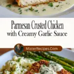recipe image of chicken breast parmesan cheese heavy cream garlic butter flour breadcrumbs olive oil salt pepper parsley lemon juice arranged on a white marble kitchen counter with clear glass bowls and rustic wooden kitchen sets under soft diffuse daylight