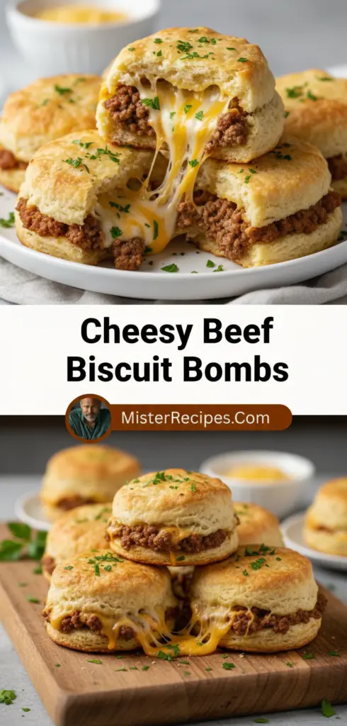recipe image of realistic top down mise en place shot of ground beef cheese biscuit dough bacon eggs butter salt pepper garlic powder onion powder cheddar cheese american cheese ketchup mustard mayo arranged on a white marble kitchen counter with healthy clear glass bowls and rustic brown wooden kitchen sets under soft diffuse daylight
