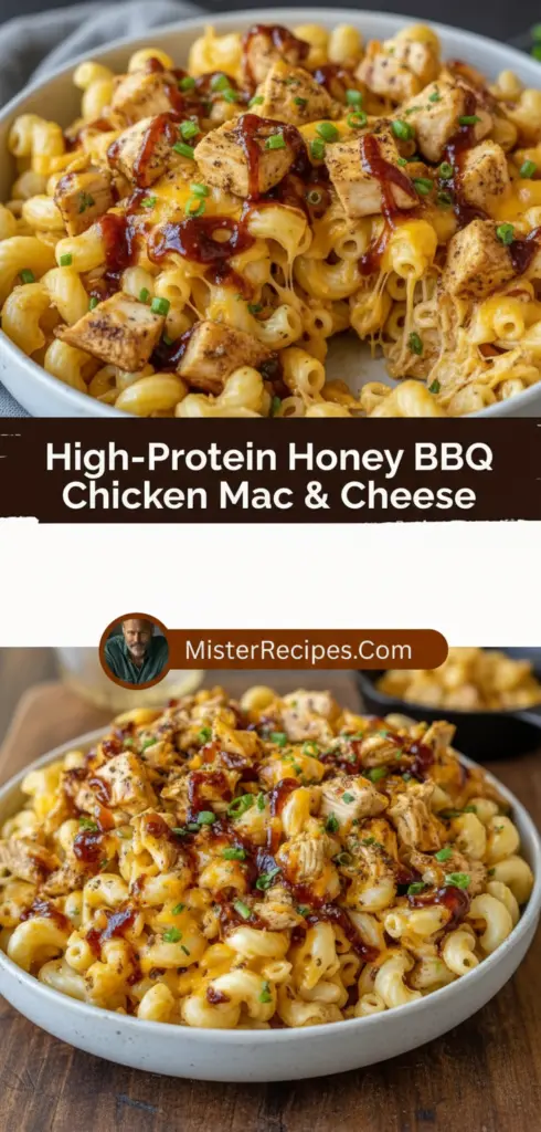 recipe image of a perfect top down shot of fresh chicken breast honey bbq sauce elbow macaroni cheddar cheese cream cheese butter milk garlic powder onion powder salt pepper breadcrumbs bacon bits jalapeños spinach mushrooms arranged on a white marble kitchen counter with healthy clear glass bowls and rustic brown wooden kitchen sets under soft diffuse daylight