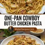 recipe image of chicken breast pasta butter heavy cream garlic onion parmesan cheese salt pepper olive oil thyme paprika mushrooms bell peppers spinach lemon juice