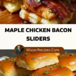 recipe image of chicken breast bacon maple syrup brioche buns mayonnaise lettuce tomato onion garlic paprika salt pepper butter olive oil cheese hot sauce honey mustard ketchup arranged on a white marble kitchen counter with healthy clear glass bowls and rustic brown wooden kitchen sets under soft diffuse daylight